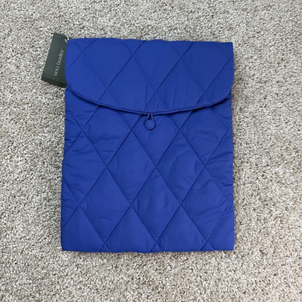 Vera Bradley Small Envelope Tech Sleeve Case Blue Deep Ultramarine Padded Nylon